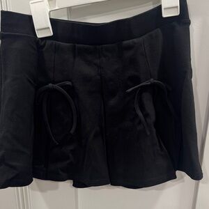 Black mini Skirt with Bow Details